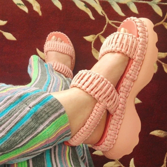 Moncler Belay Woven Sandals in pink size 10 - Picture 6 of 7
